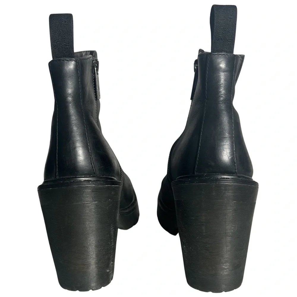 Dr. Martens Magdalena Women’s Black Leather Heeled Chelsea Boots Size 7 - Picture 6 of 9